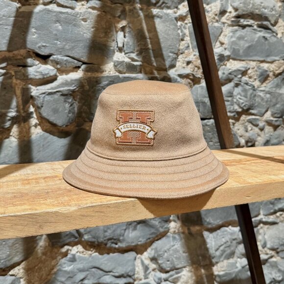 Hermès Harper H Sellier Beige Cashmere Bucket Hat - Picture 2 of 13